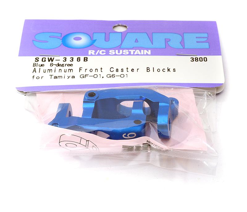 Square R/C Aluminum Front Caster Blocks, 6-degree (for Tamiya GF-01 and G6-01)