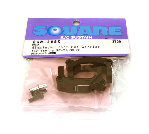 Square R/C Aluminum Front Hub Carrier (for Tamiya GF-01) Black