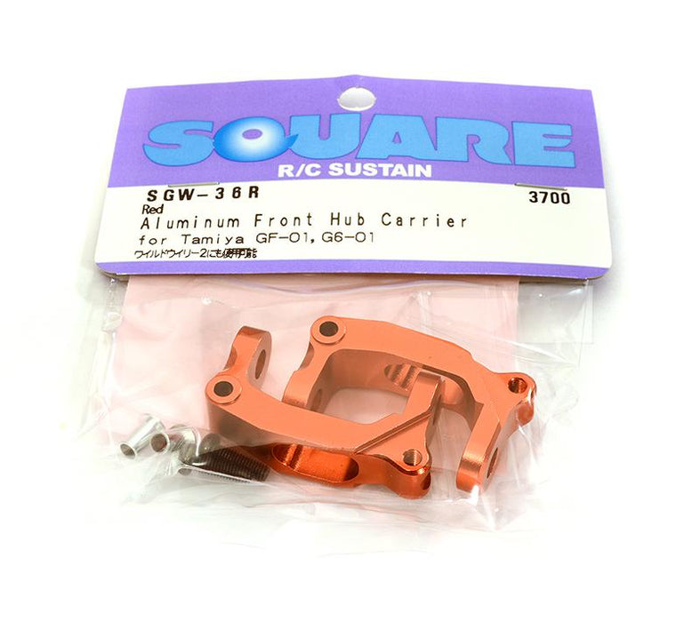 Square R/C Aluminum Front Hub Carrier (for Tamiya GF-01) Red