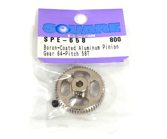 Square R/C Boron-Coated Aluminum Pinion Gear (64-pitch) 58T