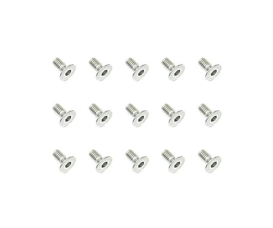 Square R/C M3 x 6mm Stainless Steel Flat Head Hex Screws (15 pcs.)