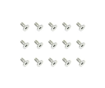 Square R/C M3 x 6mm Stainless Steel Flat Head Hex Screws (15 pcs.)