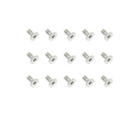 Square R/C M3 x 6mm Stainless Steel Flat Head Hex Screws (15 pcs.)