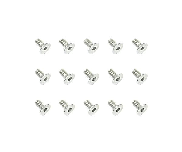 Square R/C M3 x 6mm Stainless Steel Flat Head Hex Screws (15 pcs.)