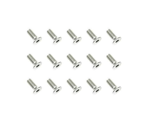 Square R/C M3 x 8mm Stainless Steel Flat Head Hex Screws (15 pcs.)