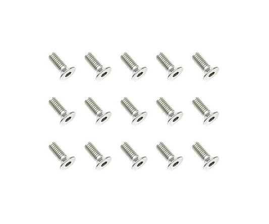 Square R/C M3 x 8mm Stainless Steel Flat Head Hex Screws (15 pcs.)