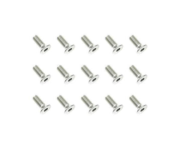 Square R/C M3 x 8mm Stainless Steel Flat Head Hex Screws (15 pcs.)