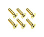 Square R/C M3 x 10mm Stainless Steel Flat Head Hex Screws, Gold Plated (6 pcs.)