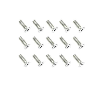 Square R/C M3 x 10mm Stainless Steel Flat Head Hex Screws (15 pcs.)