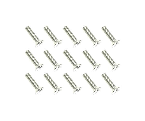 Square R/C M3 x 12mm Stainless Steel Flat Head Hex Screws (15 pcs.)