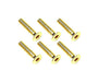 Square R/C M3 x 14mm Stainless Steel Flat Head Hex Screws, Gold Plated (6 pcs.)