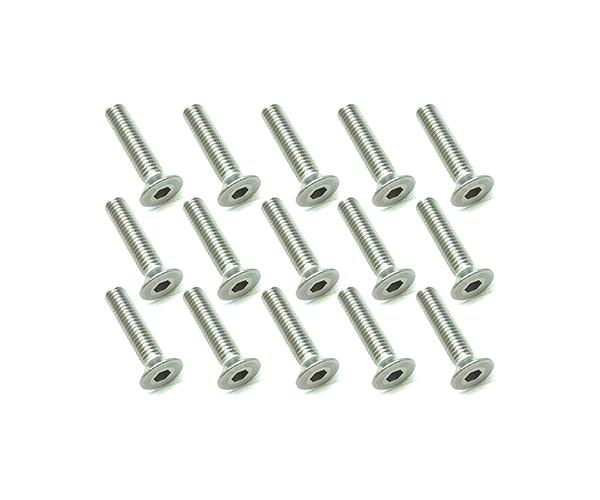 Square R/C M3 x 14mm Stainless Steel Flat Head Hex Screws (15 pcs.)