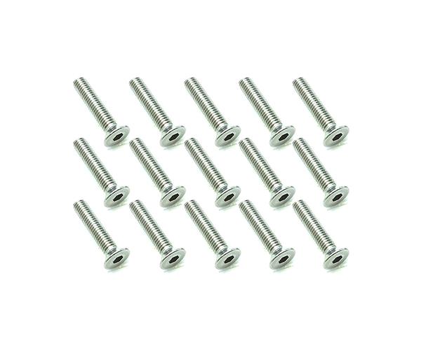 Square R/C M3 x 15mm Stainless Steel Flat Head Hex Screws (15 pcs.)