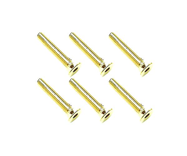 Square R/C M3 x 18mm Stainless Steel Flat Head Hex Screws, Gold Plated (6 pcs.)