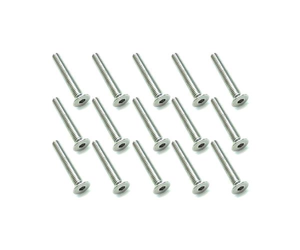 Square R/C M3 x 20mm Stainless Steel Flat Head Hex Screws (15 pcs.)