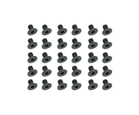 Square R/C M3 x 5mm Black Steel Flat Head Hex Screws (30 pcs.)