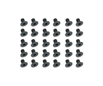 Square R/C M3 x 5mm Black Steel Flat Head Hex Screws (30 pcs.)