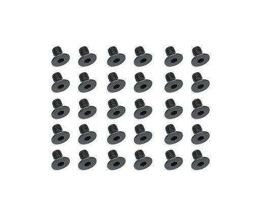 Square R/C M3 x 5mm Black Steel Flat Head Hex Screws (30 pcs.)