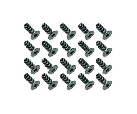 Square R/C M3 x 8mm Black Steel Flat Head Hex Screws (20 pcs.)