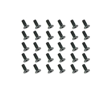 Square R/C M3 x 8mm Black Steel Flat Head Hex Screws (30 pcs.)