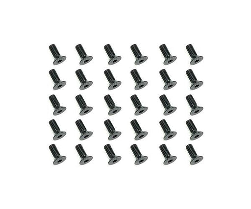 Square R/C M3 x 8mm Black Steel Flat Head Hex Screws (30 pcs.)