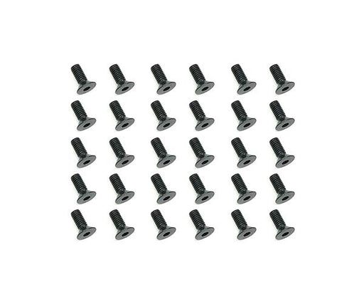 Square R/C M3 x 8mm Black Steel Flat Head Hex Screws (30 pcs.)