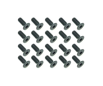 Square R/C M3 x 8mm Black Steel Flat Head Hex Screws (20 pcs.)