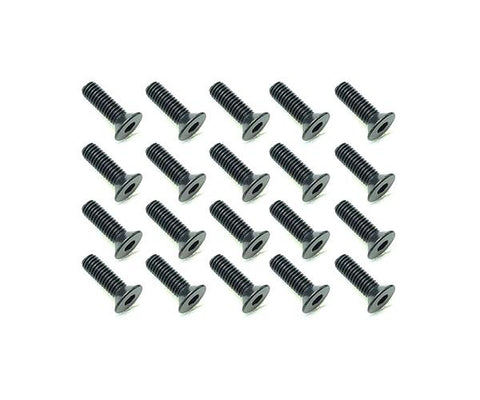 Square R/C M3 x 10mm Black Steel Flat Head Hex Screws (20 pcs.)