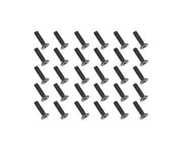 Square R/C M3 x 12mm Black Steel Flat Head Hex Screws (30 pcs.)