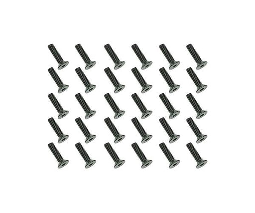 Square R/C M3 x 12mm Black Steel Flat Head Hex Screws (30 pcs.)