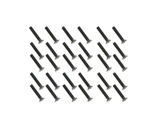 Square R/C M3 x 18mm Black Steel Flat Head Hex Screws (30 pcs.)