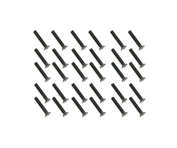 Square R/C M3 x 18mm Black Steel Flat Head Hex Screws (30 pcs.)