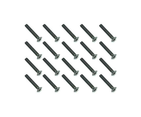 Square R/C M3 x 18mm Black Steel Flat Head Hex Screws (20 pcs.)