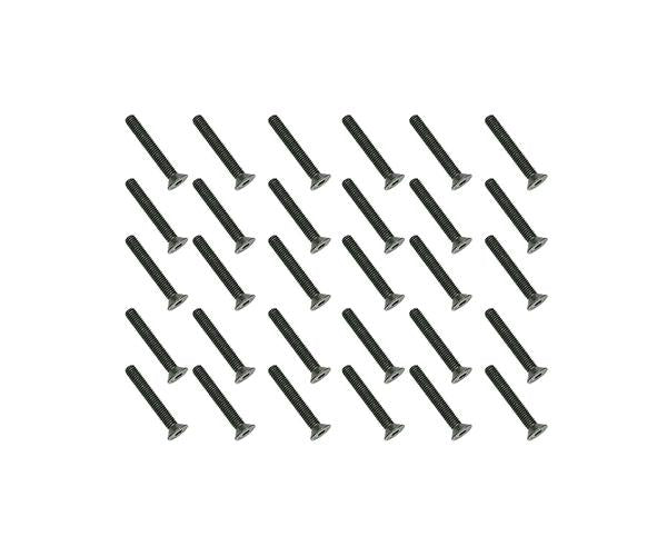 Square R/C M3 x 20mm Black Steel Flat Head Hex Screws (30 pcs.)