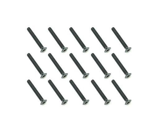 Square R/C M3 x 22mm Black Steel Flat Head Hex Screws (15 pcs.)