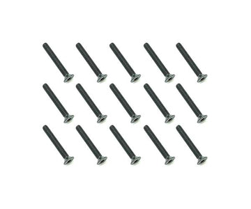 Square R/C M3 x 22mm Black Steel Flat Head Hex Screws (15 pcs.)