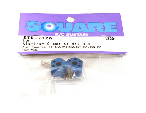 Square R/C Aluminum Clamping Hex Hub, 12mm Wide in Blue Color