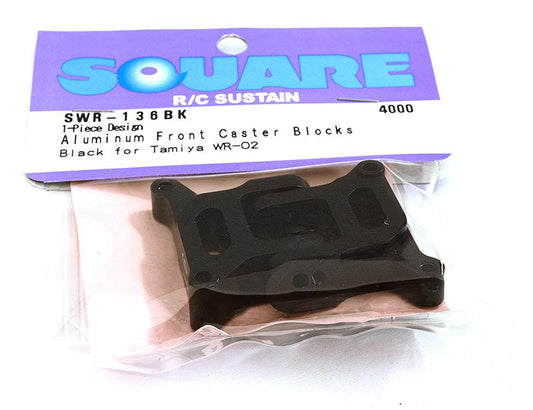 Square R/C Aluminum Front Caster Blocks, 6-degree 1-Piece Design for Tamiya WR02