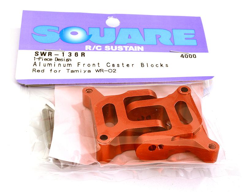 Square R/C Aluminum Front Caster Blocks, 6-degree 1-Piece Design for Tamiya WR02