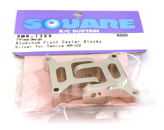 Square R/C Aluminum Front Caster Blocks, 6-degree 1-Piece Design for Tamiya WR02