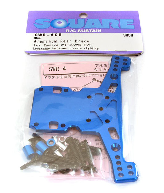 Square R/C Aluminum Rear Brace (for Tamiya WR02C) Blue