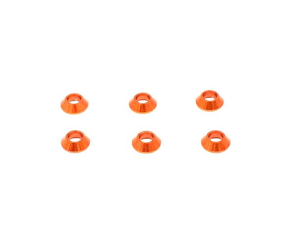 Square R/C Aluminum Collars, 3x6.5x2mm (Orange) 6 pcs.