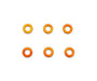 Square R/C M3 Aluminum Ball Stud Washers, 0.5mm Thick (Orange) 6 pcs.