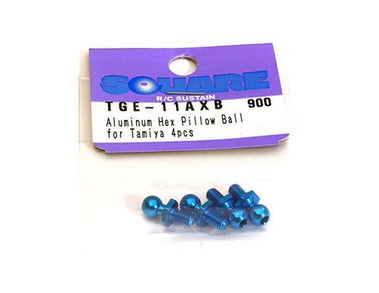 Square R/C Aluminum Hex Pillow Ball for Tamiya, Blue (4 pcs.)