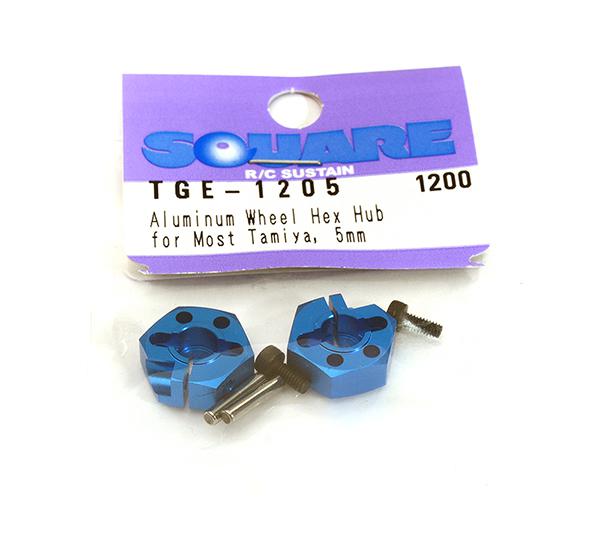 Square R/C Aluminum Wheel Hex Hub for Most Tamiya, 5mm (2 pcs.)