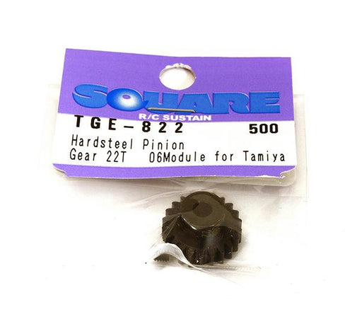 Square R/C Hard Steel Pinion Gear, 06-Module (for Tamiya) 22T