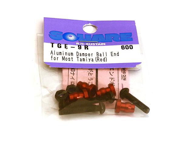 Square R/C Aluminum Damper Ball End for Most Tamiya (Red)