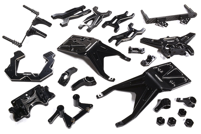 Black Complete Billet Machined Suspension Upgrade Kit for Traxxas 1/10 Slash 2WD
