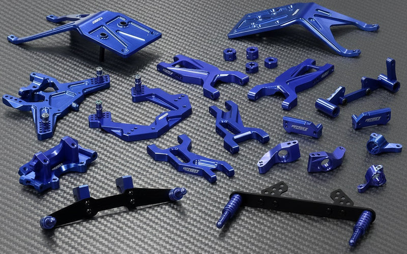 Complete Blue Billet Machined Suspension Upgrade for Traxxas Slash 2WD 1/10