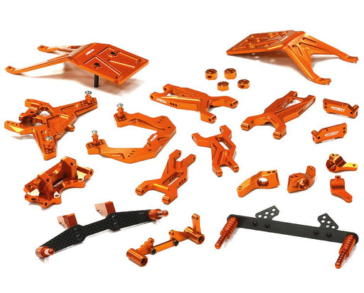 Complete Orange Billet Machined Suspension Upgrade Kit for Traxxas Slash 2WD